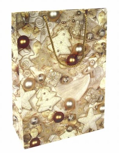 Preisvergleich Produktbild Geschenktragetasche gross WeihnachtenTannenbaum Kugeln Stern Liefermenge = 10