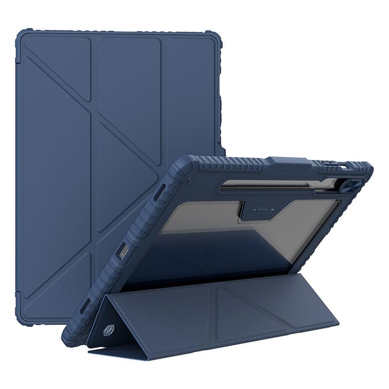 Nillkin Bumper Leather Multi-Angle Folding Style Case for Samsung Galaxy Tab S9 Plus (12.4" Inch) Slider Camera Protection Camshield, Stand Smart Wake & Sleep Pencil Holder (Blue) (B0CZDZWNC4) Amazon Price History, Amazon Price Tracker