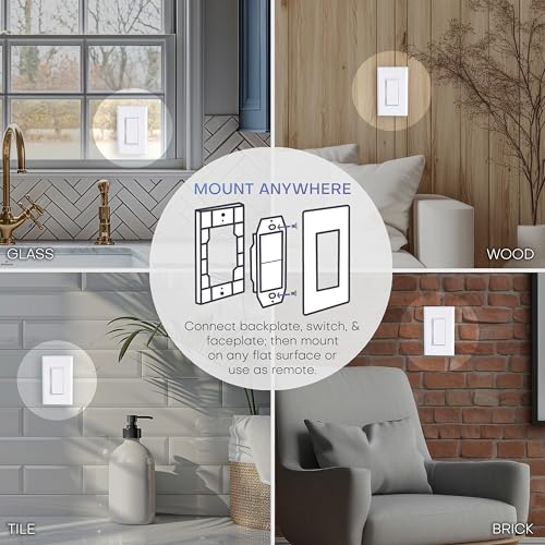 Image of RunLessWire 3-Way Wireless Light Switch Kit, 2 Switches, White