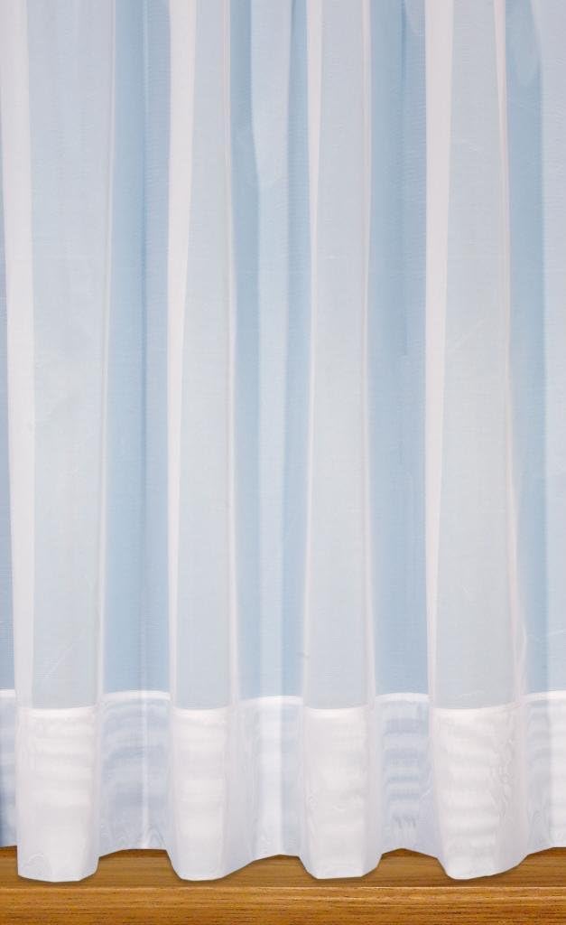 Jayne. Plain envelope hemmed voile net curtain. 45 inch drop. Finished in White. Sold by the Metre