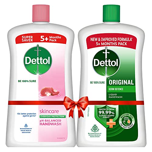 Image of Dettol Skincare Handwash Liquid Soap Jar, 900ml & Dettol Original Handwash Liquid Soap Jar, 900ml