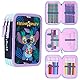 Disney Federmäppchen Mädchen Die Eiskönigin Stitch Federtasche Mädchen Gefüllt Schulmäppchen 2 3 Fächer mit Inhalt Schule Etui Pencil Case Schulmäppchen (Mehrfarbig Stitch Mehrfach)