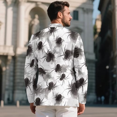 1 Button Mens Blazer Notched Lapel Suit Elegant Slim Fit Lightweight Sports Coat Business Casual Jackets3