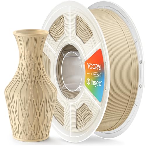 PLA+ Matte Filament 1.75mm, Soft Matte Finish, Reduced Layer Lines, 1KG (2.2lbs) 3D Printer PLA Filament, Dimensional Accuracy +/- 0.02 mm, Wood Brown