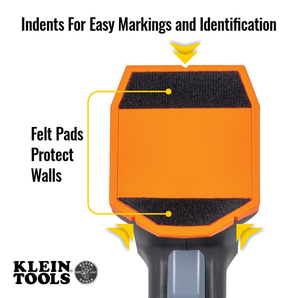 Klein Tools Détecteur de Montants électronique ESF100 et Scanner Mural avec Niveau à Bulle, pour Clous en Bois et métal, LED Vert Vif, Piles incluses