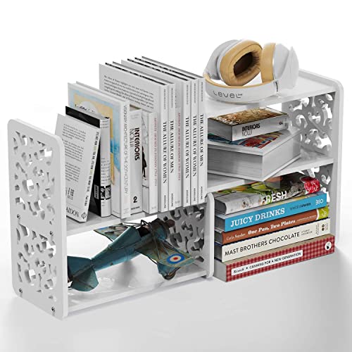 Azuki Small Bookshelf For Desktop Storage, Mini Cute Office Desk Shelves White Versatility Organizers For Women, Kids #TOP5