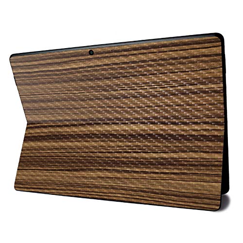 Image of MightySkins Carbon Fiber Skin for Microsoft Surface Pro X - Dark Zebra Wood | Textured Carbon Fiber Finish | Easy to Apply, Remove, and Change Styles | Made in The USA