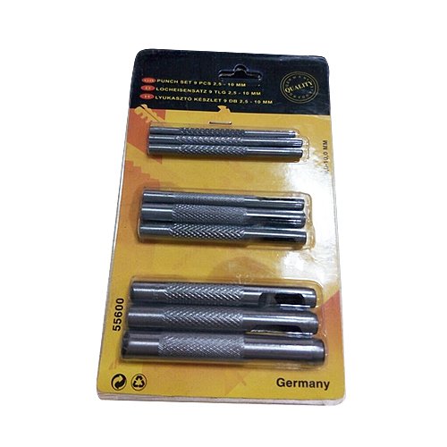 9 In 1 Steel Hollow Punch Tool For Leather Plastic Wood Belt Hole Punch 2.5Mm-10Mm #TOP6