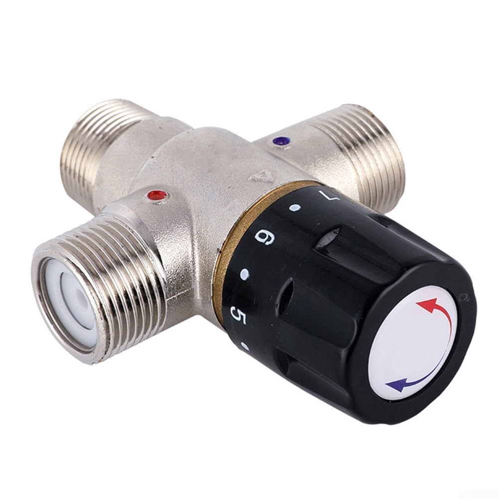 Válvula mezcladora termostática para calentador solar, 3/4 pulgadas DN20 para BSP latón unidireccional agua caliente y fría válvula mezcladora termostática automática