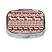 Produktbild Happy Carnival Red Nordic Winter Pillenetuis Metall Nette Pillendose Für Frauen Tablet Halter Wallet Organizer Fall Für Tasche Oder Geldbörse