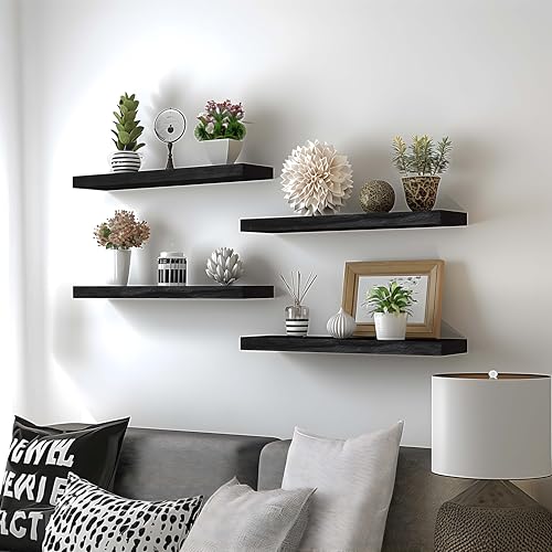 Farmhouse-Floating-Shelves-for-Wall-Rustic-Black-Wall-Shelves-for-Bedroom-Set-of-6-Wood-Shelves-for-Room-Wall Farmhouse Floating Shelves for Wall Rustic Black Wall Shelves for Bedroom Set of 6 Wood Shelves for Room Wall