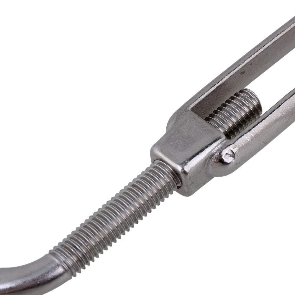 POFET - Lot de 4 tendeurs M10 en acier inoxydable 304 pour câbles métalliques, avec un crochet à chaque extrémité, forte tension, kit d'outils résistants pour tendre les câbles