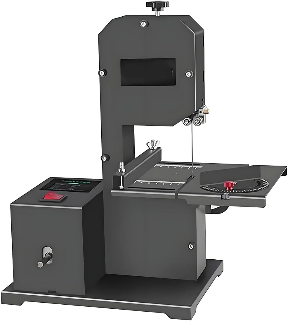 Table Band Saw Machine 800 W 230 V Max. 70 mm Cutting Height + 90 mm Cutting Depth Precise Angle Cut 0-45  For Wood Materials Sturdy Light Metal Table + Overload Protection