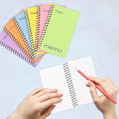 Mead Small Notebook, 12 Pack Of Small Spiral Notebook, 3X5 " College Ruled Memo Book Wirebound 60 Sheets, Pastel Colors Of Mini Pocket Memo Pad In Bulk Pack #TOP5