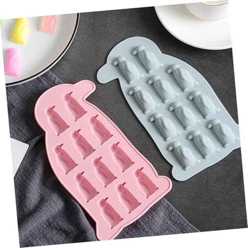 Moldes de Hielo de Silicona con Forma de Pingüino Rosados miniatura 4