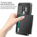 Vofolen Sliding Cover for Galaxy S9 Plus Case Wallet Credit Card Holder ID Slot Hidden Pocket Heavy Duty Protection Rugged Bumper Protective Hard Shell Armor Case for Samsung Galaxy S9 Plus (Black)