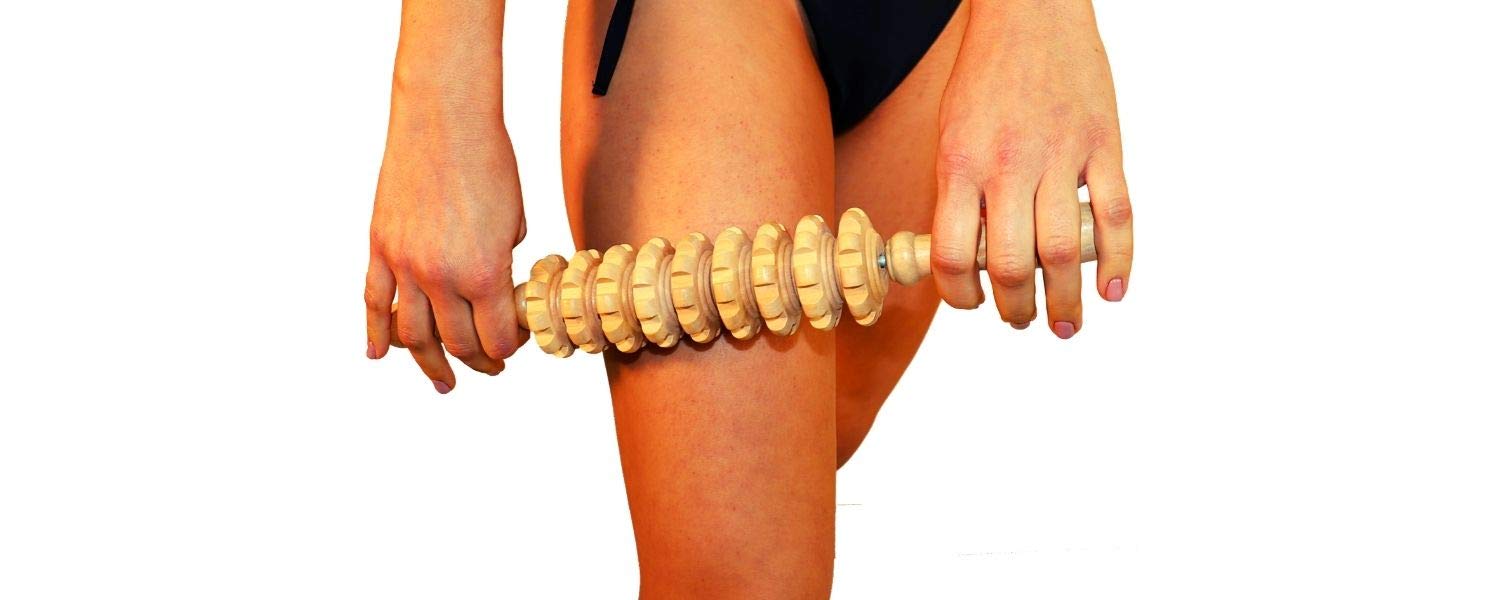 Masajeador Rodillo Anticelulítico | Masaje del cuerpo | Maderoterapia | Masajeador Madera 38 cm | Maderoterapia Estética España