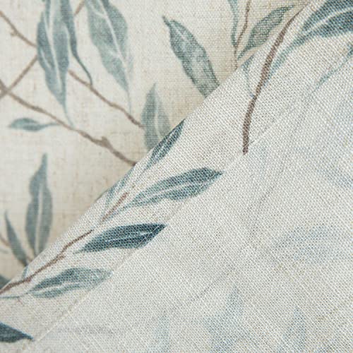 Image of VOGOL Leaves Print Patio Door Curtain, Light Filtering Front Door Curtains for Glass Window, 1 Piece Short Drapery Rod Pocket Panels for Kitchen, 25x40 in