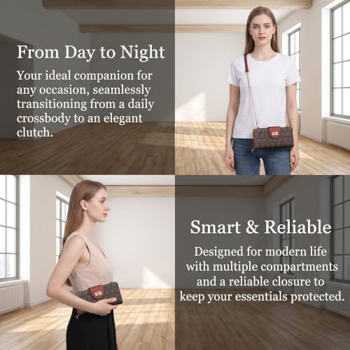 Image of Classic Crossbody Bag for Women, Small Chain Strap Wallet Purse with Phone Compartment & Card Slots