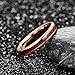 NUNCAD Mode Ringe Herren/Damen Roségold Wolfram Ring Mit Hawaiian Koa Wood Inlay für Freunde/Hochzeit/Jahrestag Ring Größe 52 (16.6)