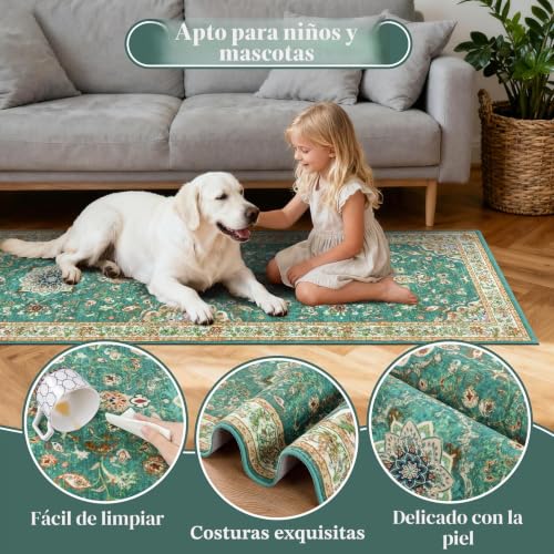 Alfombra pasillo verde para transformar tu cocina lavandería o sala de estar 4