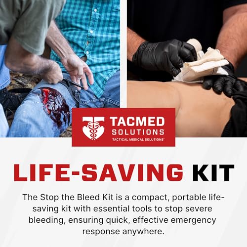 Image of TacMed Solutions Stop the Bleed Kit - Intermediate Bleeding Control Plastic Pouch, Easy-to-Use Hemorrhage Control Kit, Emergency First Aid with Tourniquet and Emergency Hemostatic Bandage