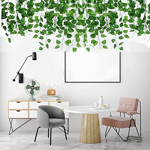 Yahuaa 12 Pack 82Ft Artificial Ivy Greenery Garland, Fake Vines Hanging Plants Backdrop For Room Bedroom Wall Decor… #TOP2