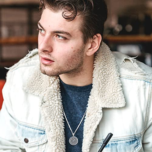 Locket Necklace Compass Locket For Women Men Viking Lockets Norse Photo Locket Necklace 925 Sterling Silver Male Female Lockets For Women That Hold Pictures Undertale Locket Metal Lockets For Women #TOP7