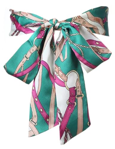 WENLOOY Women Skinny Scarf Belt,Ribbon Scarf Long Skinny Satin Belt Sash Necktie Neck Scarf Choker for Women (A Belt-Green)