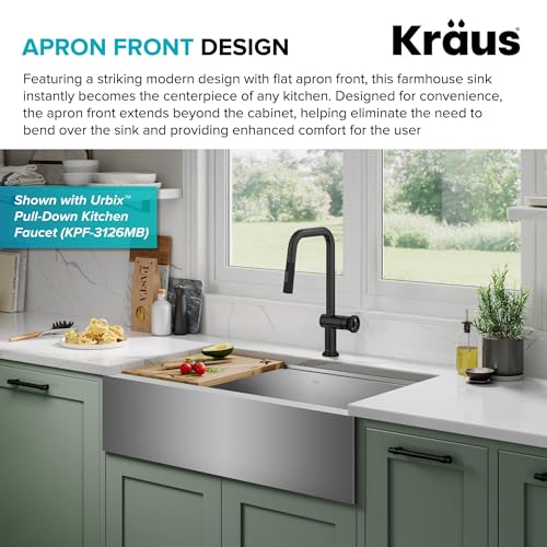 KRAUS Kore 36-Inch Modern Farmhouse Workstation 16 Gauge Single Bowl Stainless Steel Kitchen Sink with Accessories, KWF410-36 - image 6