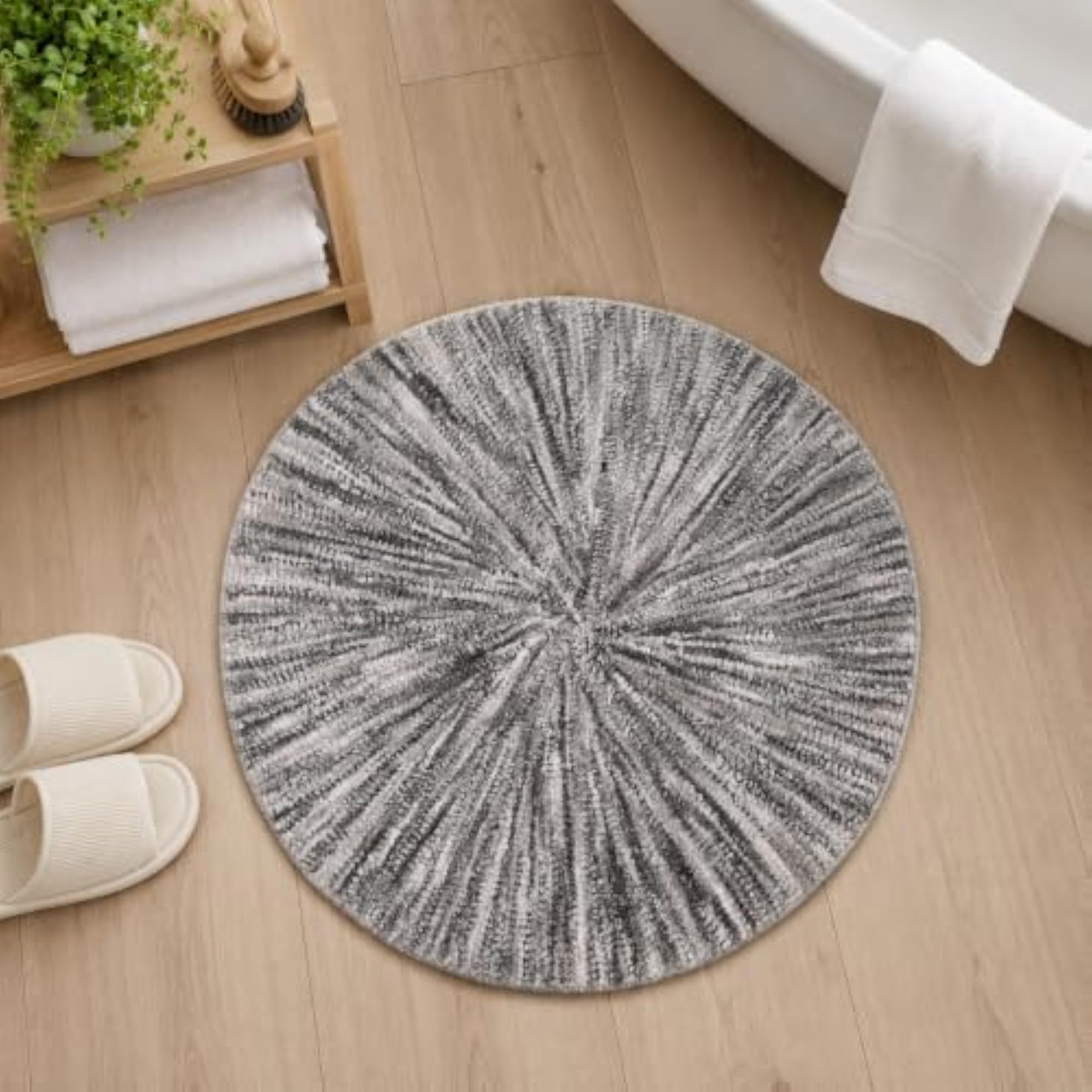 Premium Round Bath Mat, Soft & Absorbent Bathroom Rug