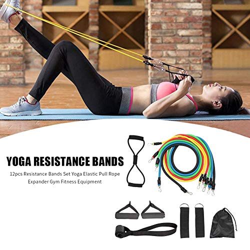 Ryokozashi 12 stks Yoga Weerstand Bands Set Elastische Trek Touw Fitness Sport Apparatuur - Image 8