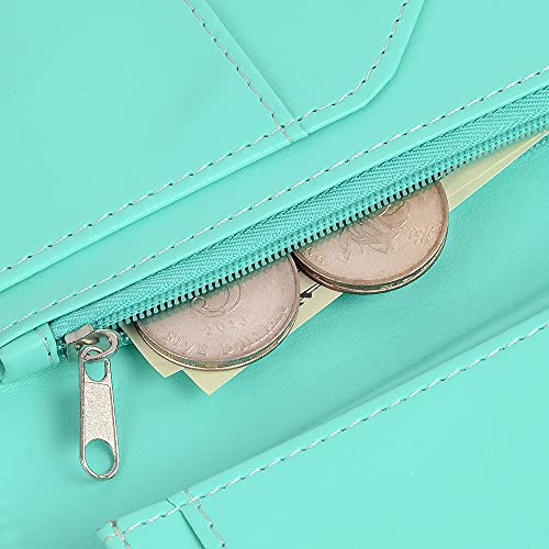 Cobak Server Book - Waitress Book Organizer With Zipper Pouch For Restaurant Waitstaff, 5 Large Pockets With Pen Holder, Mint Green. #TOP2