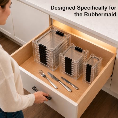 Image of Lid Organizer for Rubbermaid Brilliance, Fits 0.5, 1.3, 3.2 & 4.7 Cup