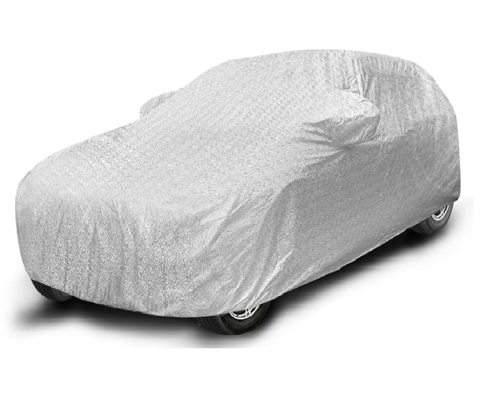 Image of Auto Hub Car Cover Compatible with Kia Seltos (Model-2026-Till Date) with Mirror Pocket, Soft Cotton Lining, Seltos Cover Waterproof - Metallic Silver