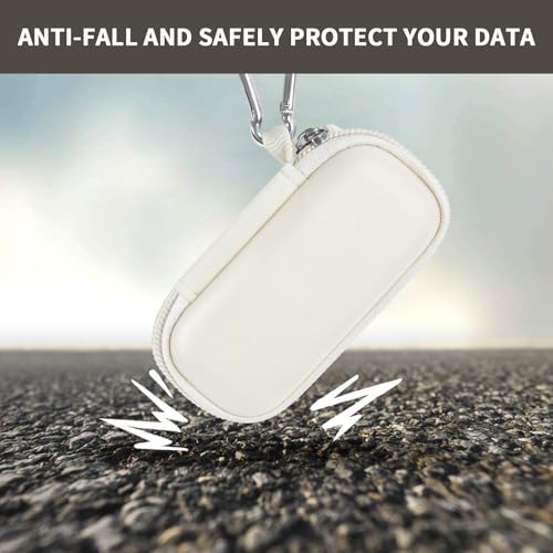Image of USB Flash Drive Case, SD Card Holder Compatible with Thumb Drive, Memory Cards, SDXC SDHC Storage Bag, Electronic Accessories Organizer for SanDisk for Samsung for Inland (White)