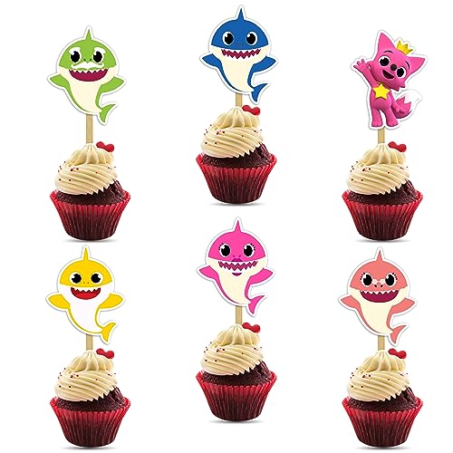 "Bby Shrk Cupcake Toppers – Cute Party Decorations for Bby Shrk-T...