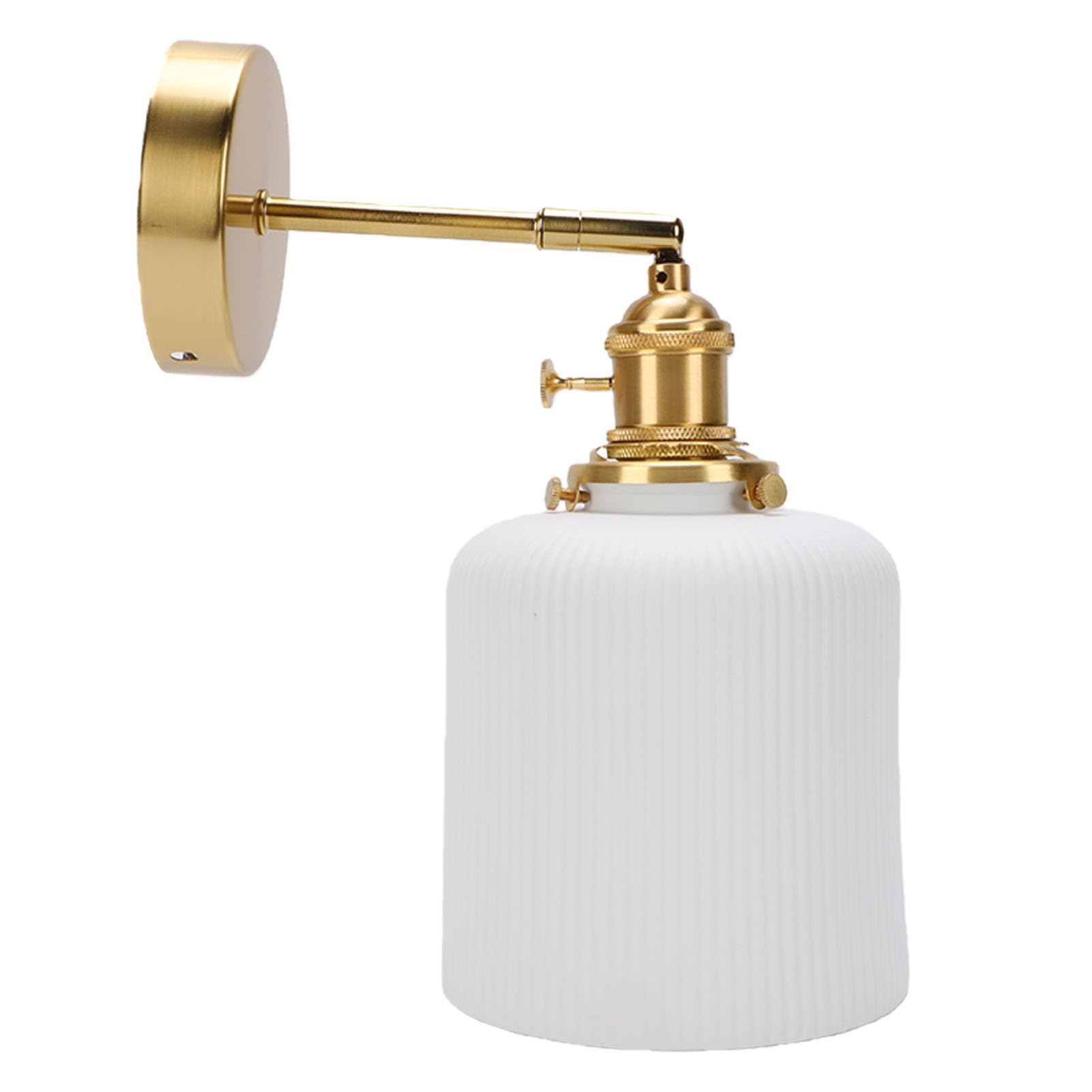 Focket ścienna LED, Nowoczesny Kinkiet Mosiężny z Ceramicznym Kloszem, E27,