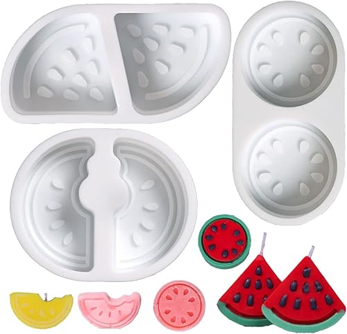 Molde de silicona para gelatina, pastel de mousse, 6 cavidades con formas de sandía, molde antiadherente de silicona para postres, gelatina,