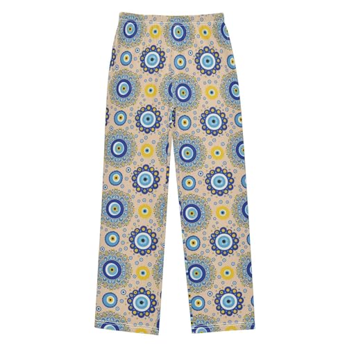 J JOYSAY Evil Eye Polka Dot Khaki Pajamas Pants Soft Long Pajama Bottoms Lounge Sleep Pants Size S-XL