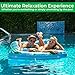 JAMBO XXL Inflatable Tanning Pool Lounger Float, 80 x 56 Sun Tanning Pool Float with Pillow Water Lounge Raft Pool Floatie for Adults Tanning Raft Pool Tub Water Tanning Bed Kiddie Pool Tanning Floats