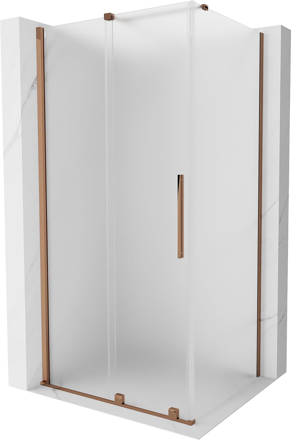 Mexen - Velar Box doccia allungabile 90 x 120 cm, gelo, oro rosa