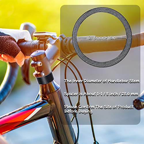 image for SANNIX 4 Pieces Bike Headset Spacers Matte Bicycle Handlebar Carbon Fi