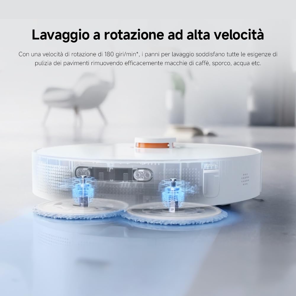 Xiaomi Robot Vacuum X20+, Robot Aspirapolvere Lavapavimenti, Stazione Smart All-in-one, Aspirazione 6.000 Pa, Navigazione Laser 3D, Lavaggio e Pulizia Pavimenti con Doppio Panno Rotante, Controllo App