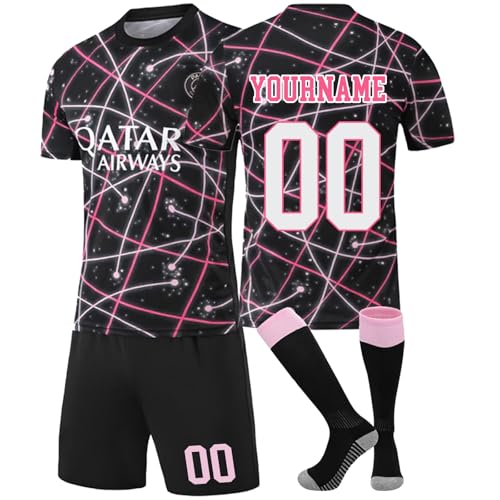 Genérico PSG 2025/2026 Camiseta de Fútbol Personalizadas Nombre Número para Hombres y Niño, Paris Equipación de Fútbol con Conjunto Top Pantalón Corto y Calcetines Regalo de PSG