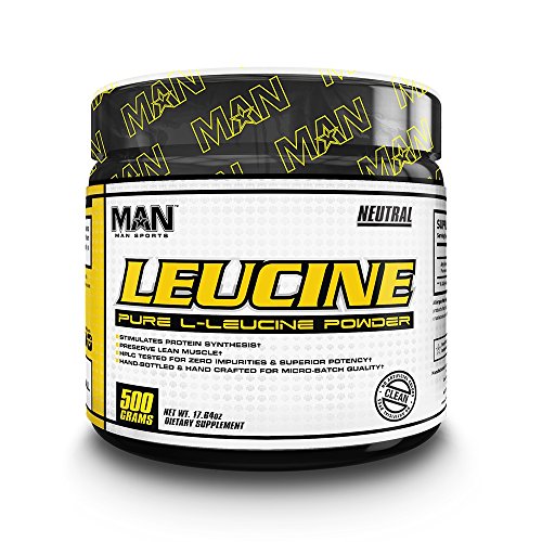 Man Sports Leucine - Branched Chain Amino Acid Supplement for Building Lean Muscle - L-Leucine Powder Supplement - Build Lean Muscle - 500 Grams, 100 Servings - Neutral Man Sports Leucine - Branched Chain Amino Acid Supplement for Building Lean Muscle - L-Leucine Powder Supplement - Build Lean Muscle - 500 Grams, 100 Servings - Neutral