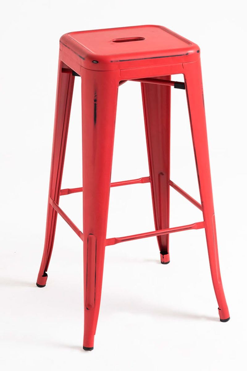 Regalos Miguel - Packs Taburetes Altos - Pack 2 Taburetes Torix Vintage - Rojo Vintage