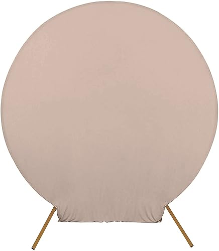 Miniatura 7 de Efavormart - Cubierta de telón de fondo de arco de boda de 7.5 pies, color nude mate, redonda, de elastano, ajuste personalizado, cubierta de arco