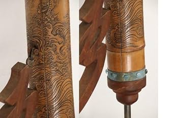 BE183 幸成　木製　鯉横木　竹雲龍彫　自在鉤　囲炉裏　炉鍵 古民具　在銘 Amazon.co.jp: BE183幸成木製鯉横木竹雲龍彫自在鉤囲炉裏炉鍵炉