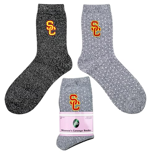 DB Fan Gear USC Trojans Women's Lounge Socks (2 Pack) - NCAA Officially Licensed
